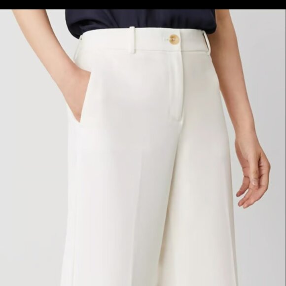ANN TAYLOR THE PERFECT WIDE LEG PANT WINTER WHITE NEW 12 - Picture 5 of 9